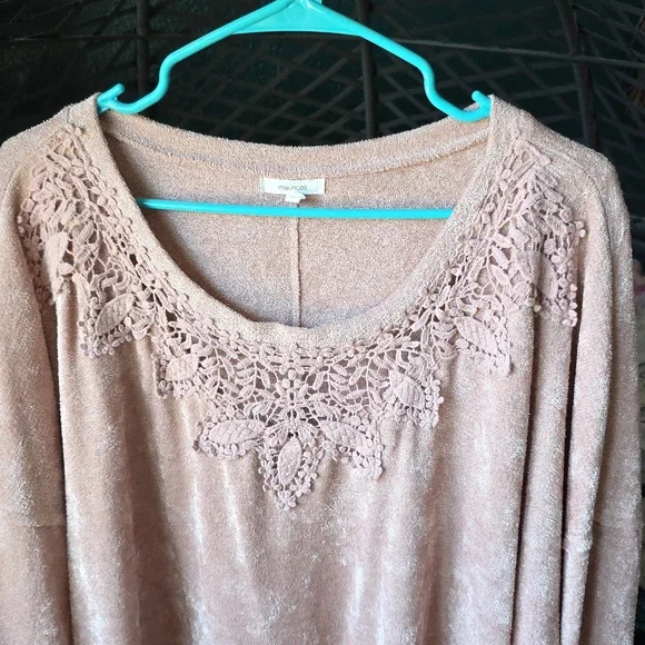 Maurices Blush Lace Accent Sweatshirt - Picture 3 of 4